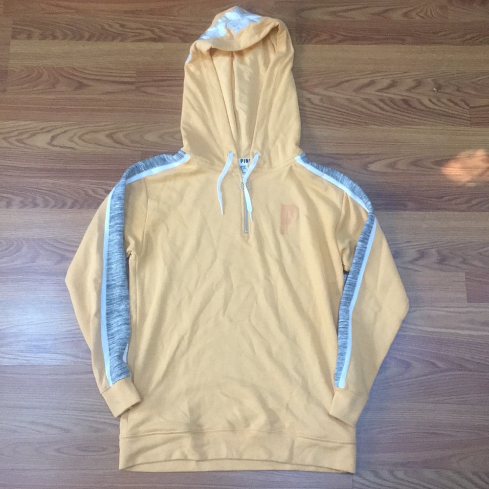 PINK - Quarter Zip Pullover - Orange Cream